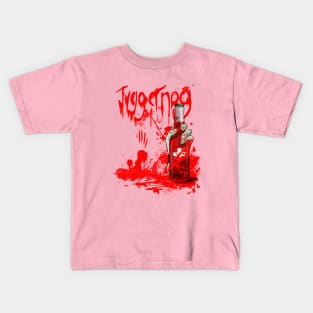 Zombie Hand Bloodied Juggernog on Soft Pink Kids T-Shirt